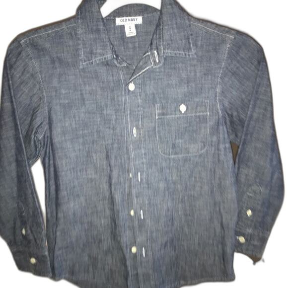 Old Navy Blue Heathered Long Sleeve Shirt Size M - Picture 4 of 4